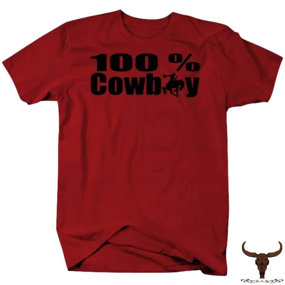 100% Cowboy-T-Shirt Rood / S