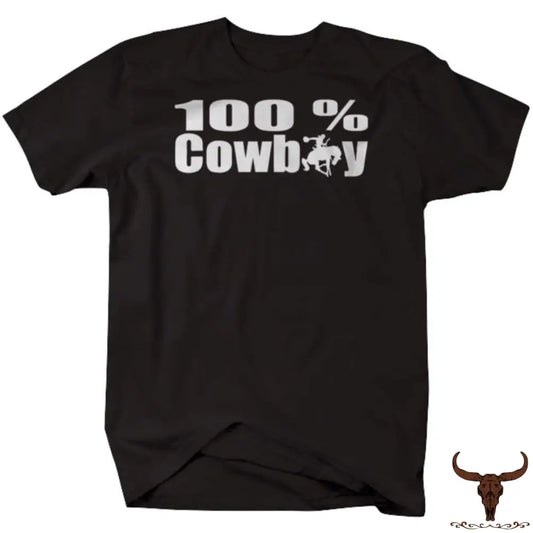 100% Cowboy-T-Shirt Zwart / S