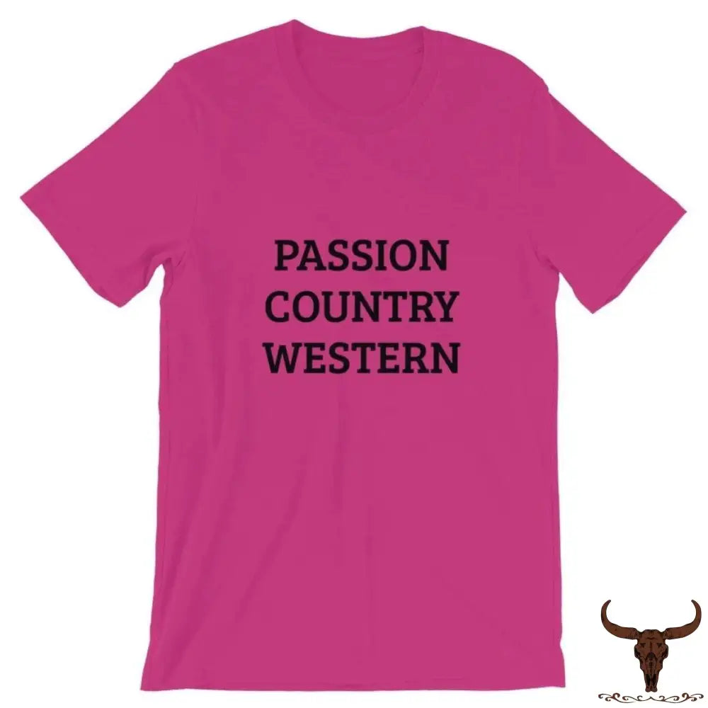 Aanpasbaar Westelijk Unisex T-Shirt Framboos / S