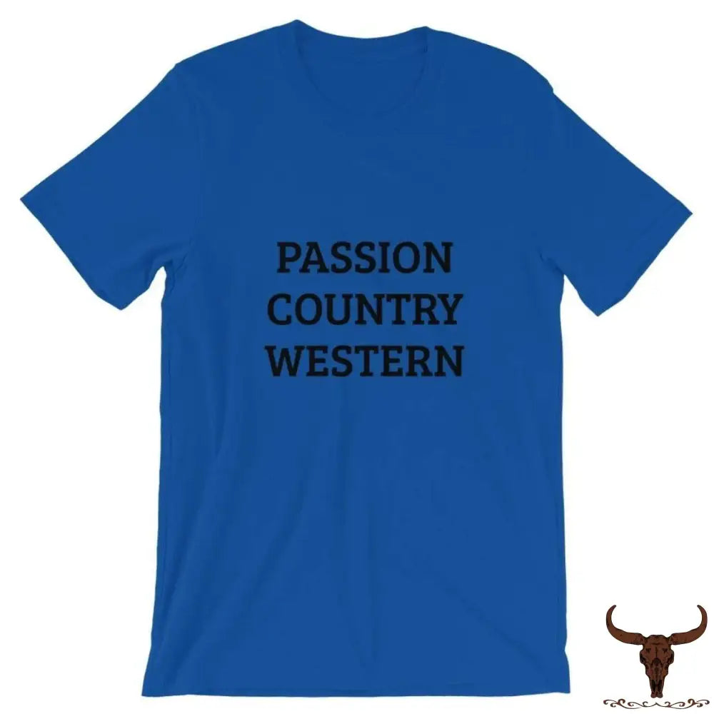 Aanpasbaar Westelijk Unisex T-Shirt Koningsblauw / S
