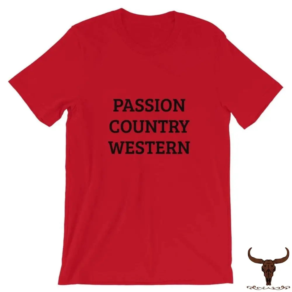 Aanpasbaar Westelijk Unisex T-Shirt Rood / S