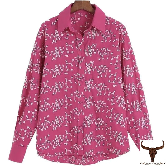Roze Westernshirt Xs